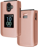 Grid Texture Hard Case Slim Cover for TCL Flip 3 Phone (2024, T435)