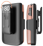 Hard Case and Belt Clip Holster Holder Combo for TCL Flip 3 Phone (2024, T435)