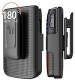 Hard Case and Belt Clip Holster Holder Combo for TCL Flip 3 Phone (2024, T435)