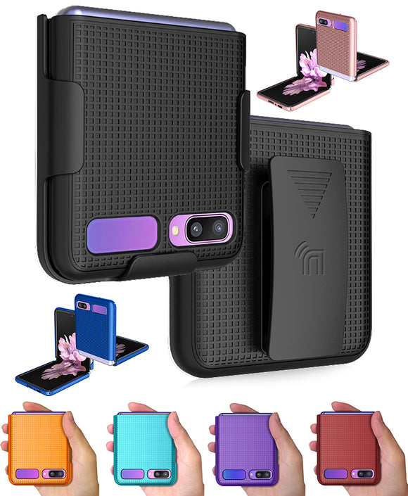 Hard Protector Case Cover + Belt Clip Holster for Samsung Galaxy Z Flip 5G Phone