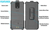 Black Rotating/Ratchet Belt Clip Holster Case for Sonim XP Pro 5G Phone (2024)