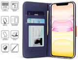 Durable Wallet Case Credit Card Slot Cover Wrist Strap for Apple iPhone 12 Mini