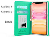 Wallet Case Credit Card Slot Cover Stand Wrist Strap for iPhone 12 / 12 Pro