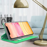 Wallet Case Credit Card Slot Cover Stand Wrist Strap for iPhone 12 / 12 Pro