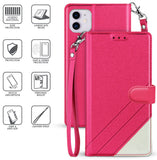 Wallet Case Credit Card Slot Cover Stand Wrist Strap for Apple iPhone 12 Mini