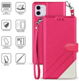 Wallet Case Credit Card Slot Cover Stand Wrist Strap for iPhone 12 / 12 Pro