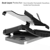 Rugged Hybrid Anti-Shock Case Cover with Metal Kickstand and Strap for iPhone 13