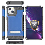 Rugged Hybrid Anti-Shock Case Cover with Metal Kickstand and Strap for iPhone 13