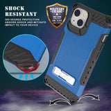 Rugged Hybrid Anti-Shock Case Cover with Metal Kickstand and Strap for iPhone 13