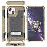 Rugged Hybrid Anti-Shock Case Cover with Metal Kickstand and Strap for iPhone 13