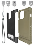 Rugged Hybrid Anti-Shock Case Cover with Metal Kickstand and Strap for iPhone 13