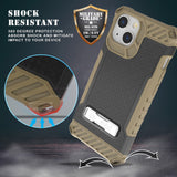 Rugged Hybrid Anti-Shock Case Cover with Metal Kickstand and Strap for iPhone 13