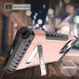 Rugged Hybrid Anti-Shock Case Cover with Metal Kickstand and Strap for iPhone 13