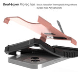 Rugged Hybrid Anti-Shock Case Cover with Metal Kickstand and Strap for iPhone 13