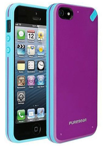 PUREGEAR PURPLE/TURQUOISE SLIM SHELL CASE HARD COVER FOR iPHONE 5 5s SE (2016)