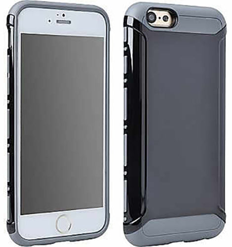 BLACK/GRAY LIGHT ARMOR HYBRID CASE COVER FOR APPLE iPHONE 6 6s