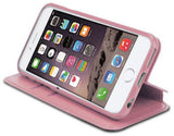 PINK INFOLIO WRIST STRAP LANYARD WALLET CREDIT CARD ID CASE STAND FOR iPHONE 6