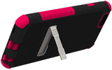 PINK TRI-SHIELD SOFT SKIN HARD CASE STAND SCREEN PROTECTOR FOR iPHONE 6 PLUS