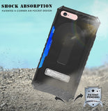 Tri-Shield Rugged Case Metal Stand Card Slot and Strap for iPhone SE 2022/2020
