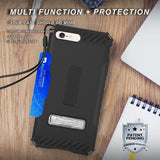 Tri-Shield Rugged Case Metal Stand Card Slot and Strap for iPhone SE 2022/2020