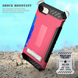 Tri-Shield Rugged Case Metal Stand Card Slot and Strap for iPhone SE 2022/2020