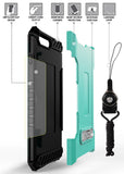 Tri-Shield Rugged Case Metal Stand Card Slot and Strap for iPhone SE 2022/2020