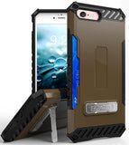 Tri-Shield Rugged Case Metal Kickstand Card Slot and Strap for iPhone 8 iPhone 7