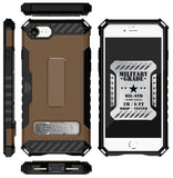 Tri-Shield Rugged Case Metal Stand Card Slot and Strap for iPhone SE 2022/2020