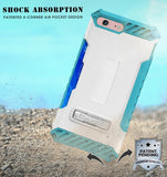 Tri-Shield Rugged Case Metal Stand Card Slot and Strap for iPhone SE 2022/2020