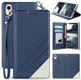 Folio Wallet Case ID Slot Cover Stand + Wrist Strap for Apple iPhone XR 6.1"
