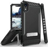 Tri-Shield Rugged Case Cover Metal Stand + Wrist Strap for Apple iPhone XR 6.1"