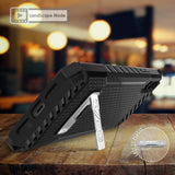 Tri-Shield Rugged Case Cover Metal Stand + Wrist Strap for Apple iPhone XR 6.1"