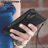 Tri-Shield Rugged Case Cover Metal Stand + Wrist Strap for Apple iPhone XR 6.1"