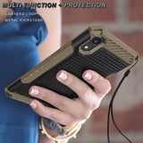 Tri-Shield Rugged Case Cover Metal Stand + Wrist Strap for Apple iPhone XR 6.1"
