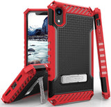 Tri-Shield Rugged Case Cover Metal Stand + Wrist Strap for Apple iPhone XR 6.1"
