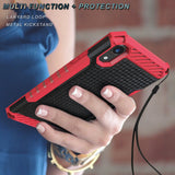 Tri-Shield Rugged Case Cover Metal Stand + Wrist Strap for Apple iPhone XR 6.1"