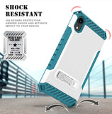 Tri-Shield Rugged Case Cover Metal Stand + Wrist Strap for Apple iPhone XR 6.1"