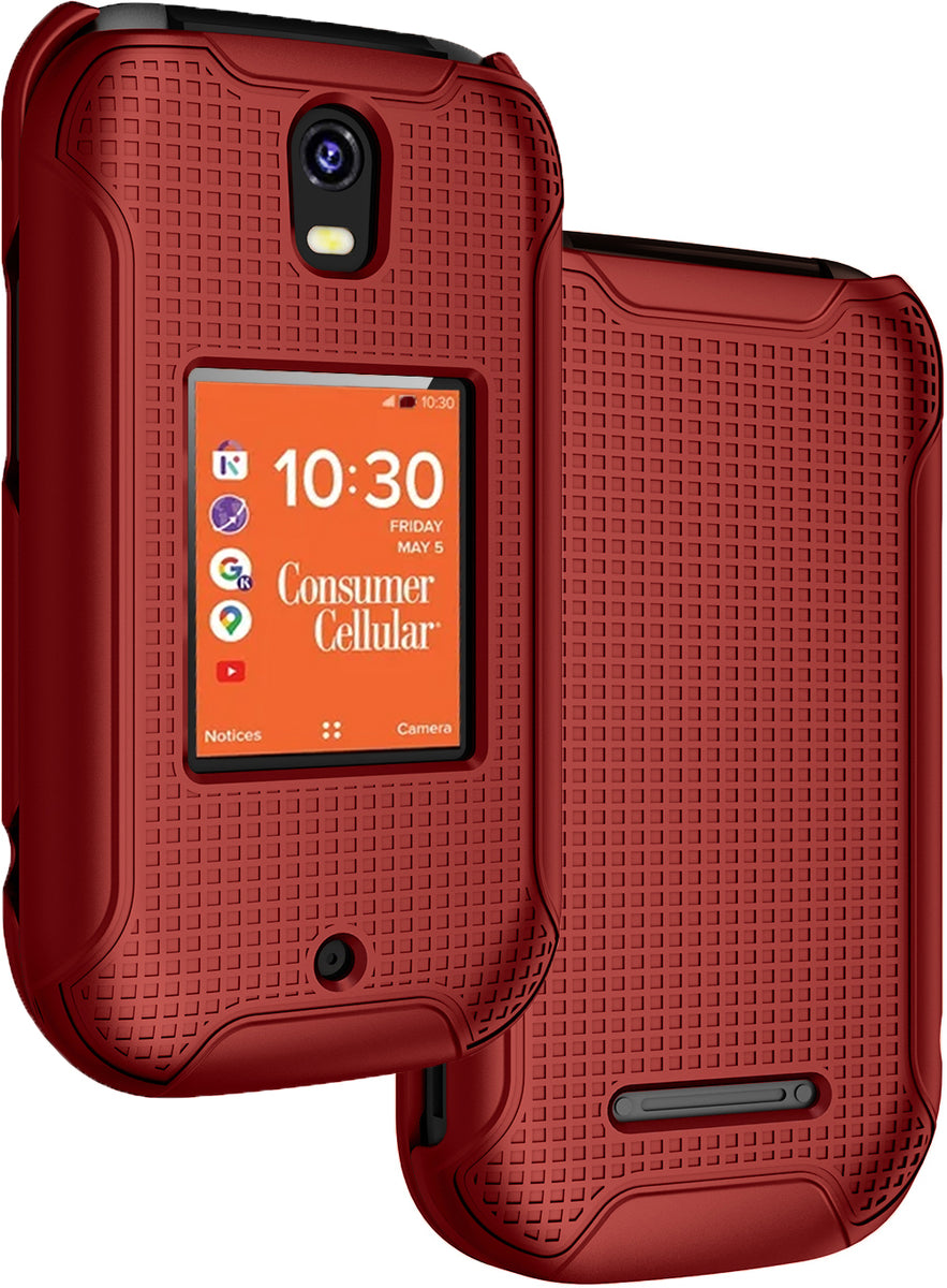 Grid Textured Hard Case Slim Cover for Consumer Cellular Iris Flip Phone Grid Textured Hard Case Slim Cover for Consumer Cellular Iris Flip Phone