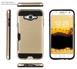Credit Card Slot Hard Case Cover for Samsung Galaxy J7 (2015, SM-J700)