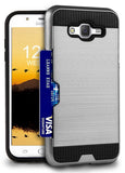 Credit Card Slot Hard Case Cover for Samsung Galaxy J7 (2015, SM-J700)