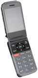 Black Vegan Leather Case with Belt Clip Screen Cover for Jitterbug Flip 3 Phone
