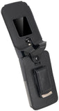 Black Vegan Leather Case with Belt Clip Screen Cover for Jitterbug Flip 3 Phone