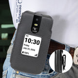 Black Vegan Leather Case with Belt Clip Screen Cover for Jitterbug Flip 3 Phone