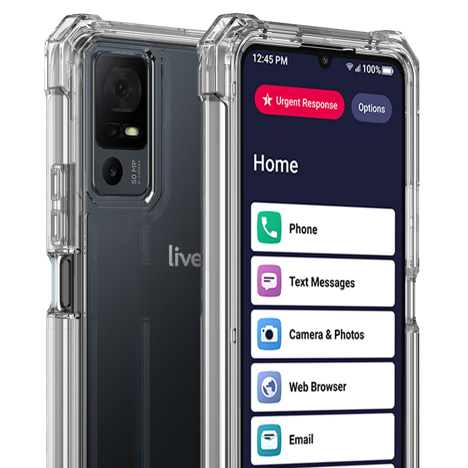 Clear Hybrid Case Cover (Anti-Shock) for Lively Jitterbug Smart