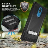 Tri-Shield Rugged Case Cover + Belt Clip Holster Strap for LG K40/Solo/K12 Plus