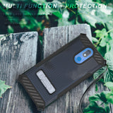 Tri-Shield Rugged Case Cover with Kickstand Lanyard Strap for LG Harmony 3