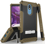 Tri-Shield Rugged Case Cover with Kickstand Lanyard Strap for LG Harmony 3