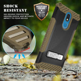 Tri-Shield Rugged Case Cover + Belt Clip Holster + Strap for LG Xpression Plus 2