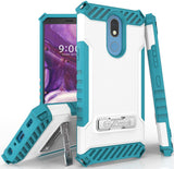 Tri-Shield Rugged Case Cover with Kickstand Lanyard Strap for LG Harmony 3