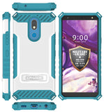 Tri-Shield Rugged Case Cover with Kickstand Lanyard Strap for LG Harmony 3